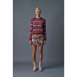 Le Superbe My Crew Cashmere Sweater in Rust Multi Color Womens Size XS